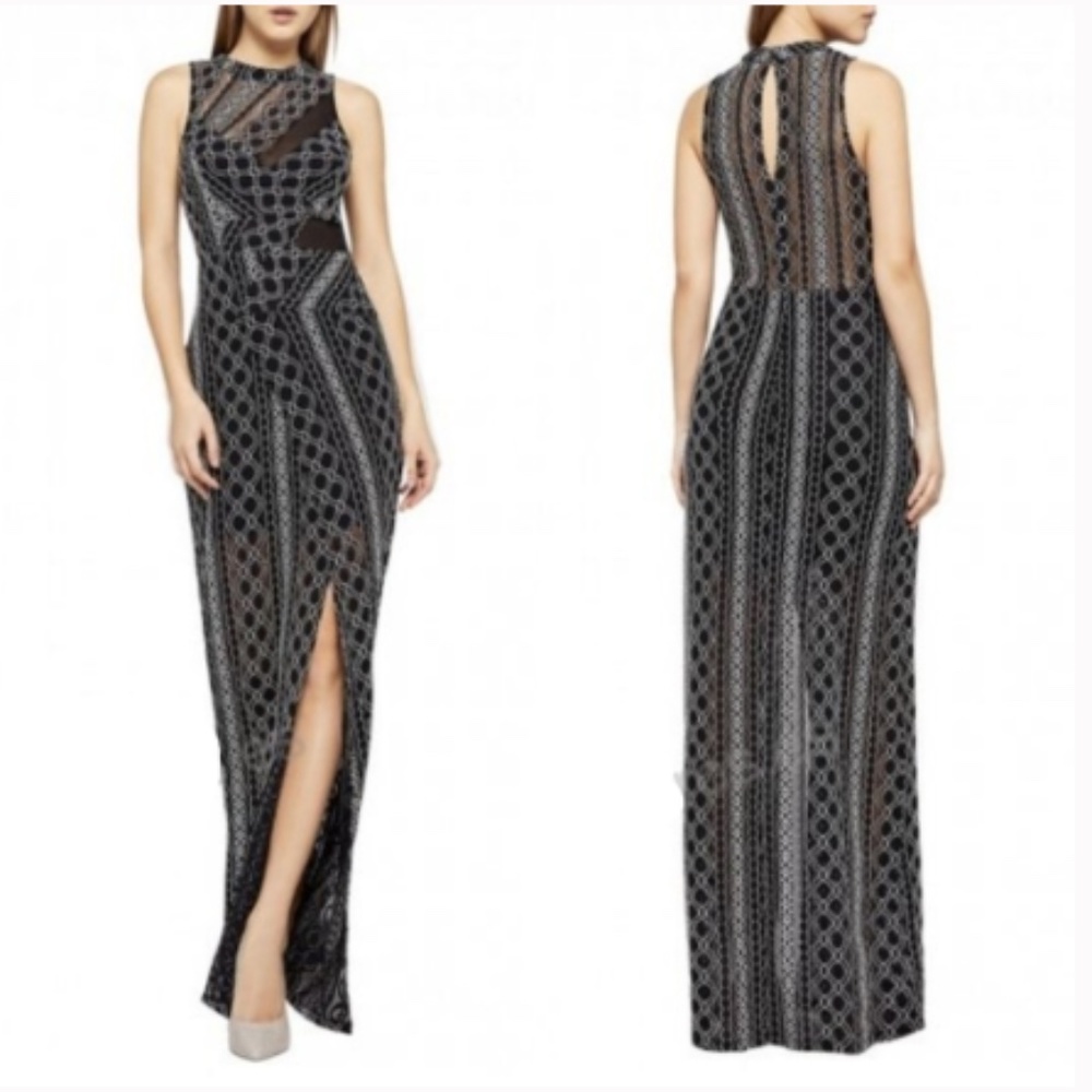 BCBGeneration Lace Shirred Maxi Dress
